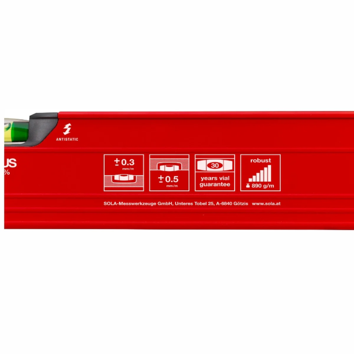 Алуминиев нивелир Sola BIG RED 3 80, 800 мм 01215101