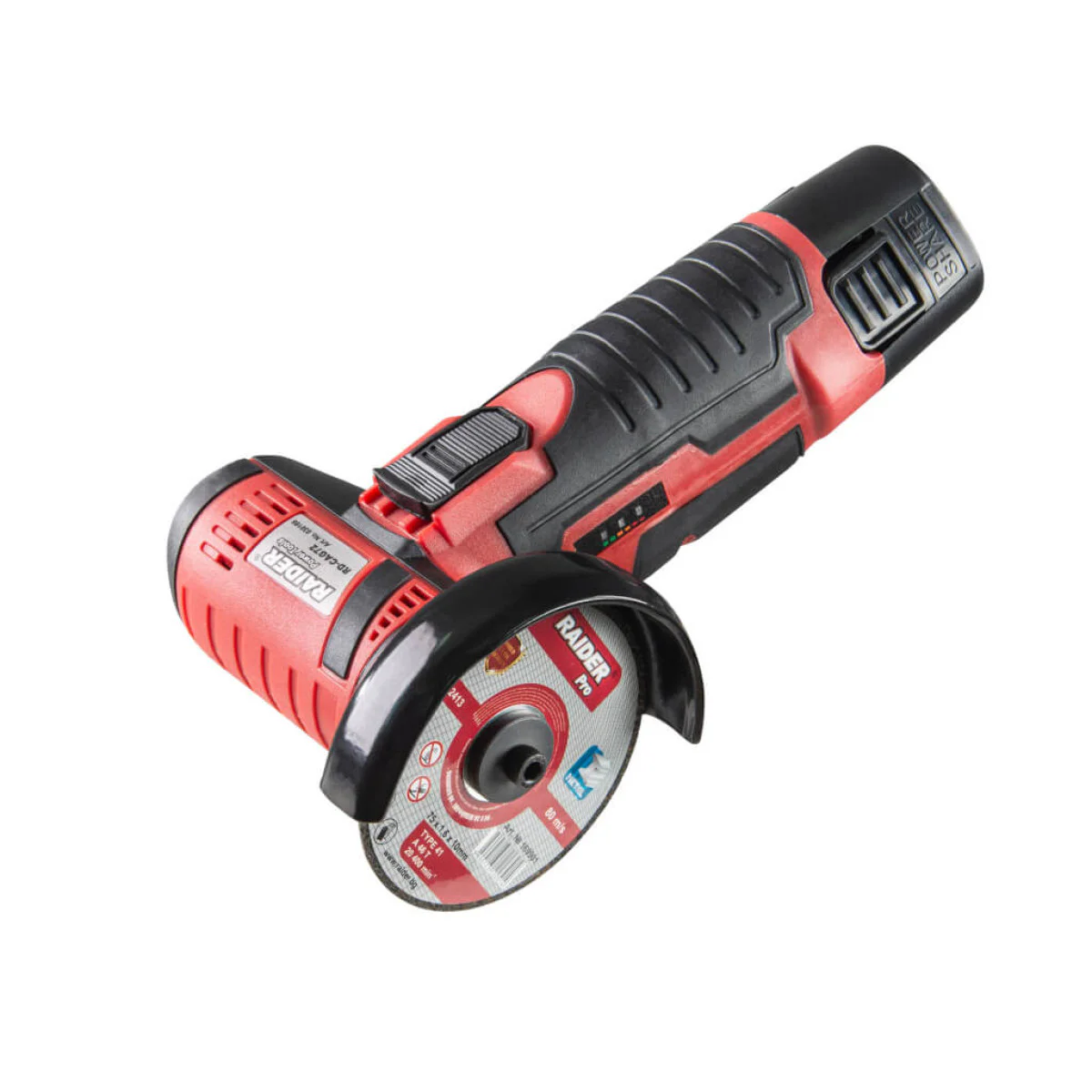 Акумулаторен ъглошлайф Raider RD-CAG72 - 12V, 2 Ah, ф75мм 030166