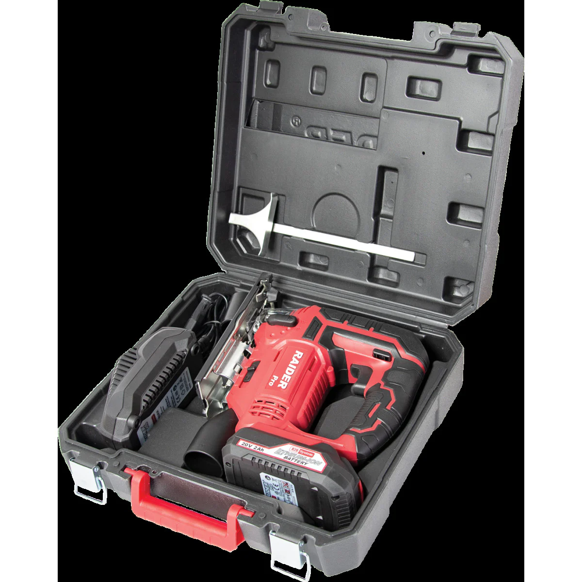 Прободен трион акум. Li-ion quick 80mm 20V 2Ah 1h в куфар, Райдер RDP-SJS20 Set 030210