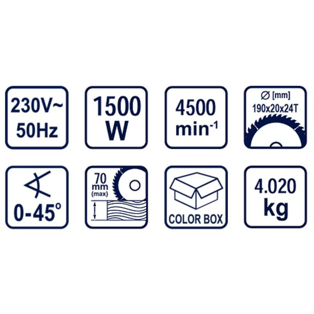 Циркуляр ръчен ø190mm 1500W RD-CS22 052201