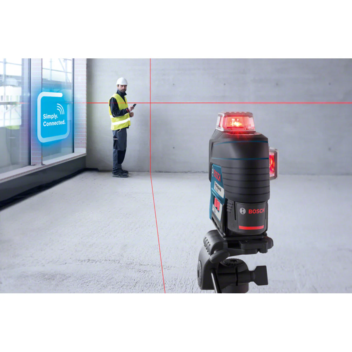 Лазерен линеен нивелир Bosch GLL 3-80 C + Стойка BT 150 0601063R01