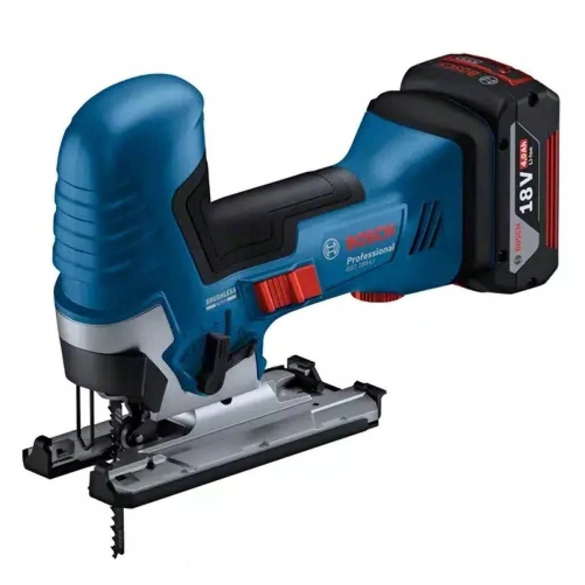Акумулаторен прободен трион Bosch GST 185-LI PROFESSIONAL, 18.0 V, 125 мм, 2 x батерия GBA 18V 4.0Ah 06015B2022
