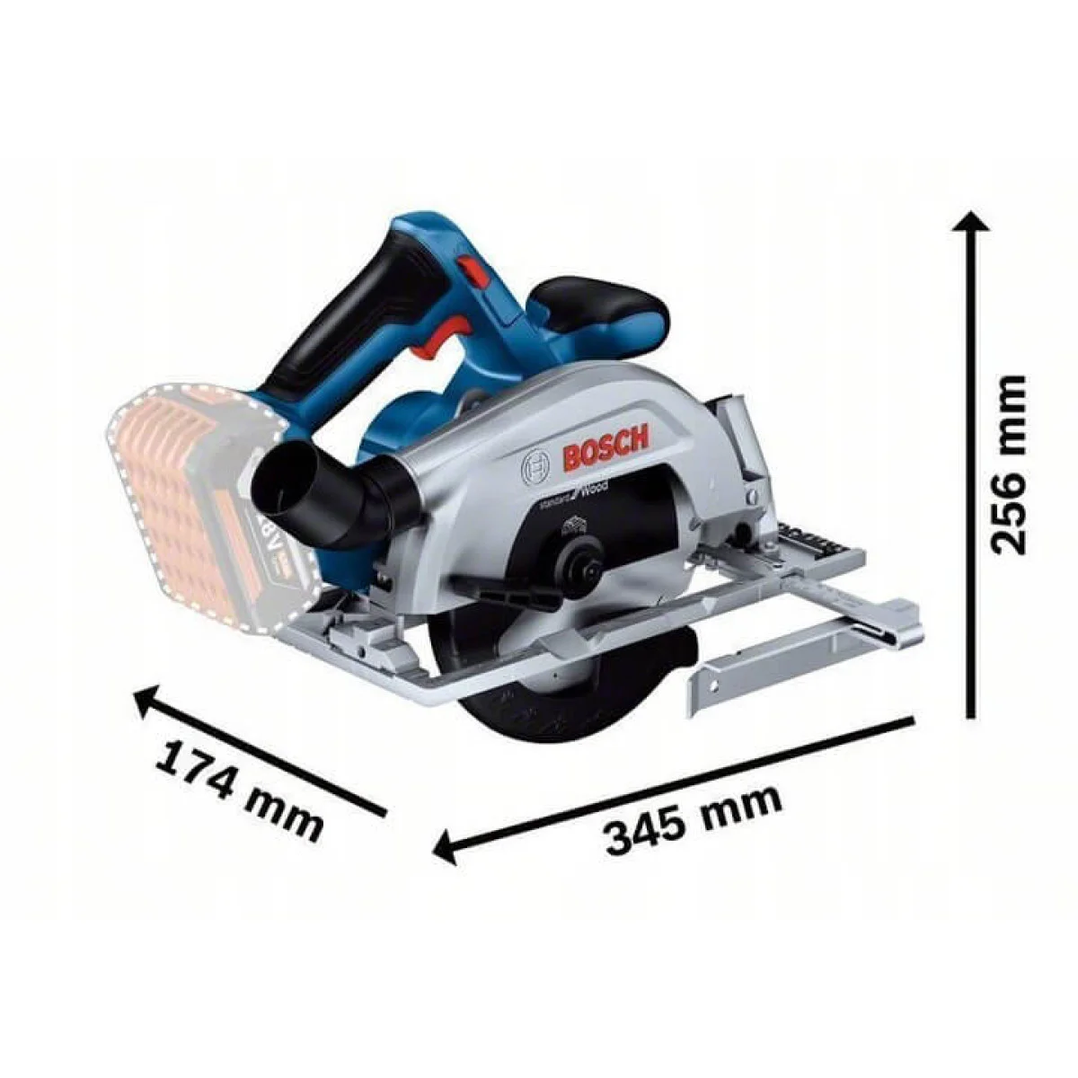 Акумулаторен циркуляр Bosch GKS 185-LI без батерия 06016C1221