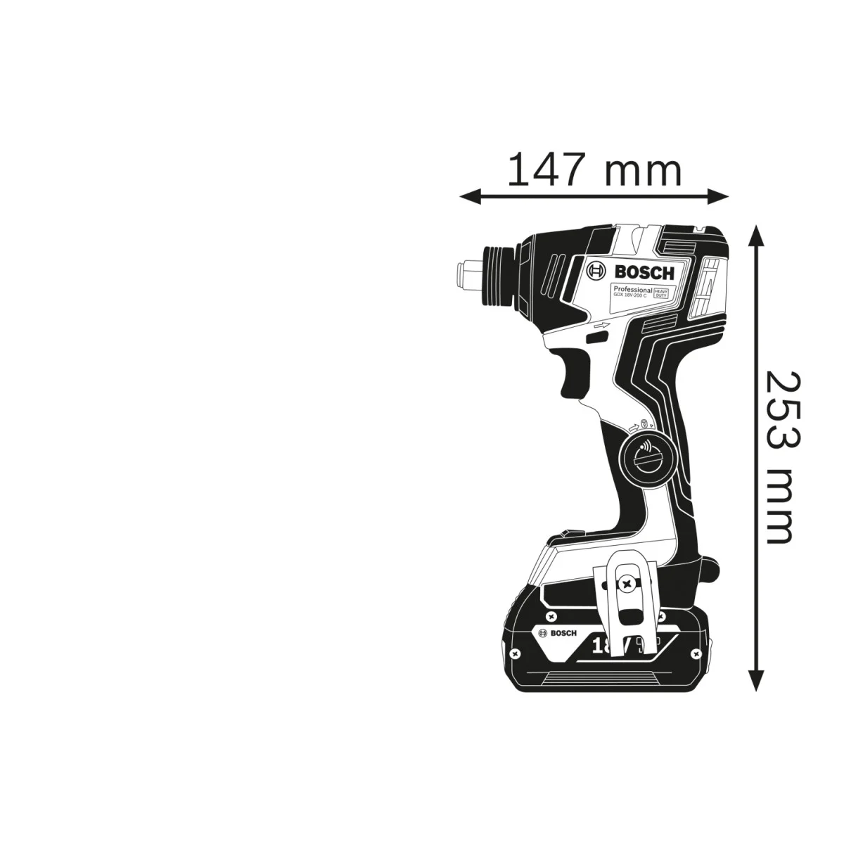 Акумулаторен ударен гайковерт GDX 18V-200 C - без батерии и зарядно 06019G4204