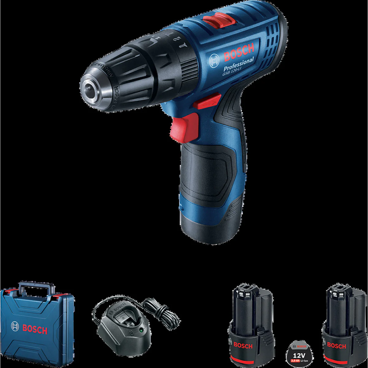 Ударен винтоверт Bosch GSB 120-Li, 2бат, 12V, 2,0Ah куфар 06019G8100