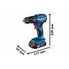 Акумулаторен ударен винтоверт Bosch GSB 185 Li 50 Nm, 2 бр батерии 18 V, 2 Ah 06019K3100