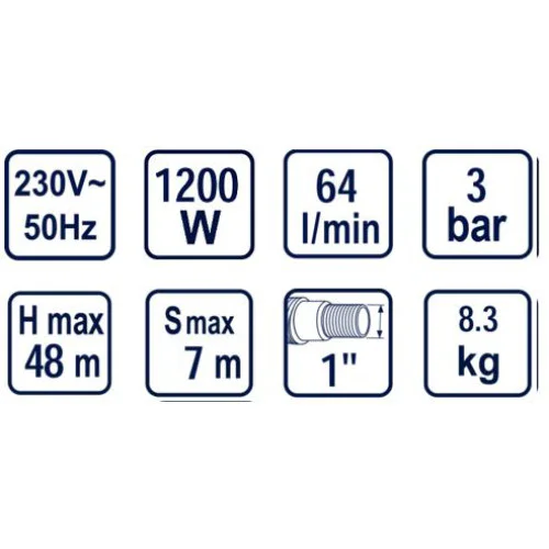 Помпа с електронен пресостат Райдер RD-WP17 1200W 64L/min