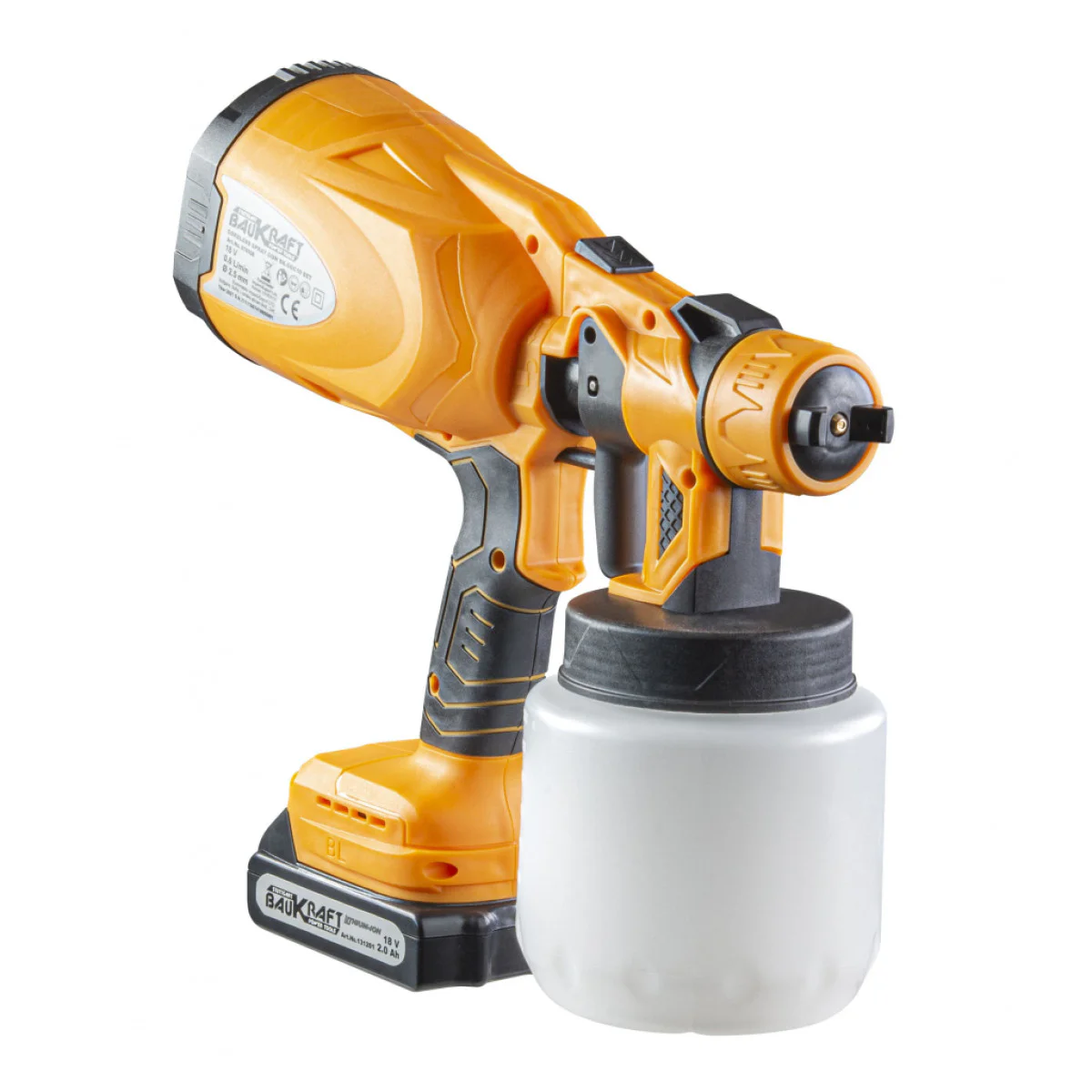 Пистолет за боя акум. ø2.5mm 0.8L 2Ah Baukraft BK-SGC10 Set 074108