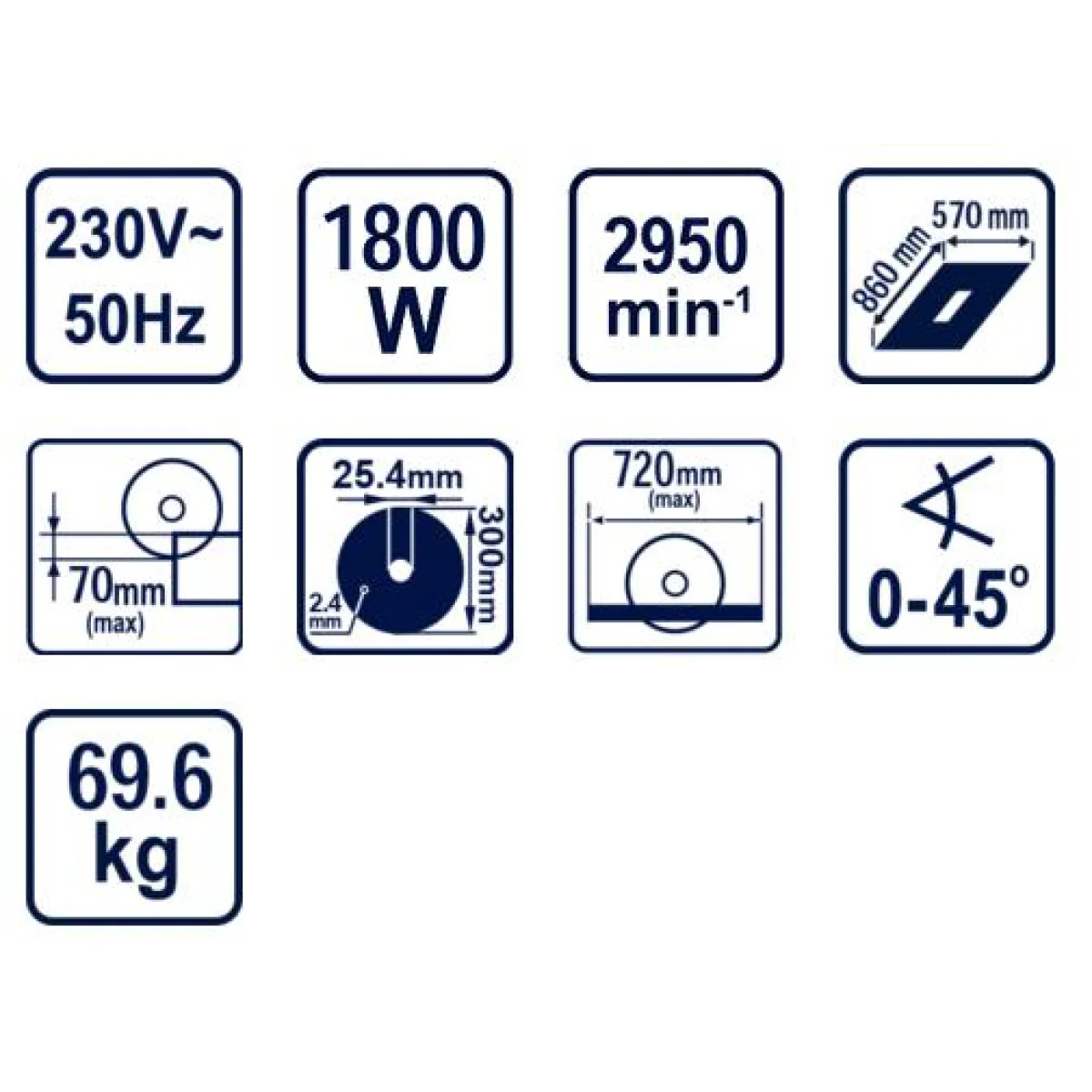 Машина за плочки 1800W 72cm Ø300mm RDP-ETC26 078001