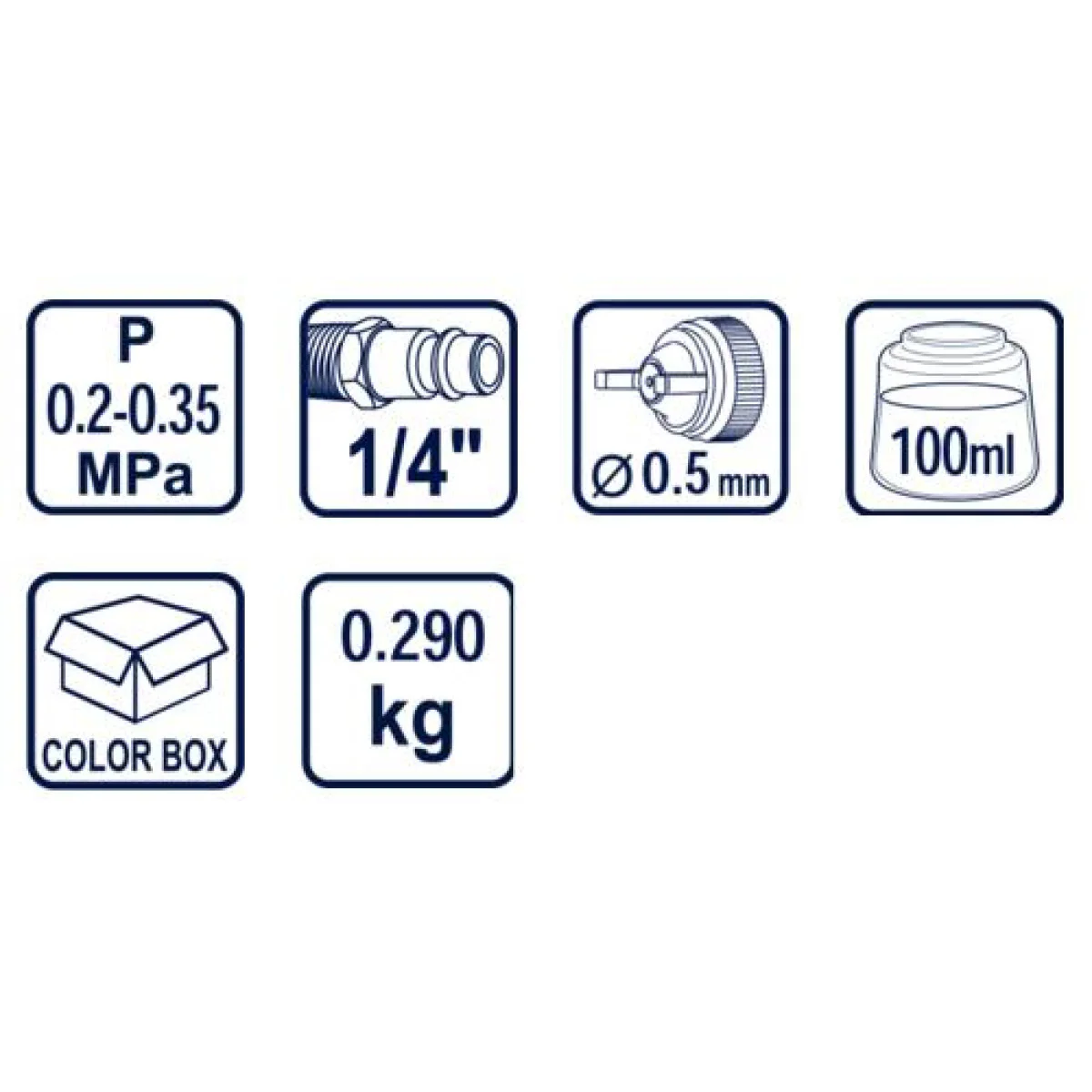 Пистолет за боя горно стран. ø0.5mm 100ml RD-SG03 089910