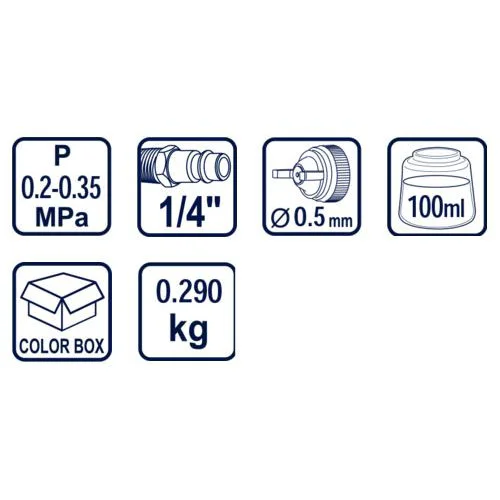 Пистолет за боя горно стран. ø0.5mm 100ml RD-SG03