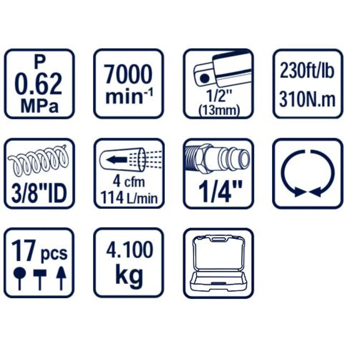 Гайковерт пневматичен ударен RD-AW03 1/2 312Nm 1/4 17ч. 089922