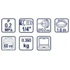 Аерограф двойнодействащ ø0.2mm 8части к-т RD-AB01 089935