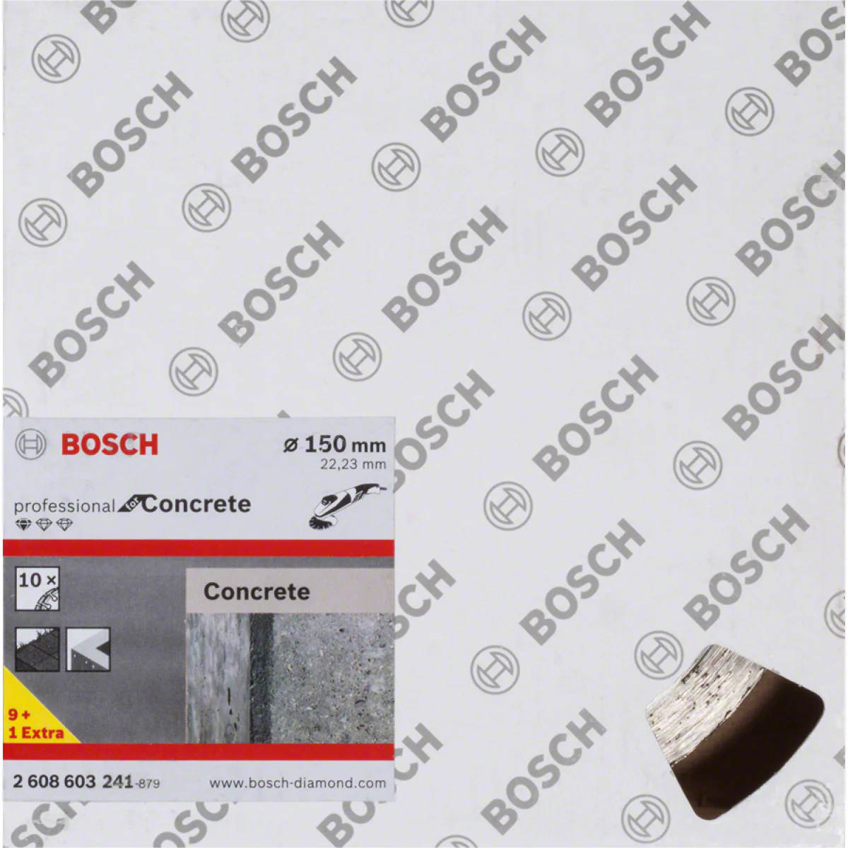 10 бр. Диск диамантен за сухо рязане на тухли, бетон, керемиди ф150 x 22,23 x 2 x 10,  Bosch Standard for Concrete 2608603241