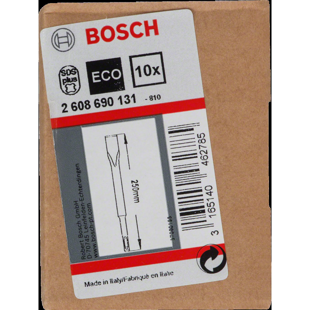 10 бр. Плосък секач  Bosch SDS plus 2608690131