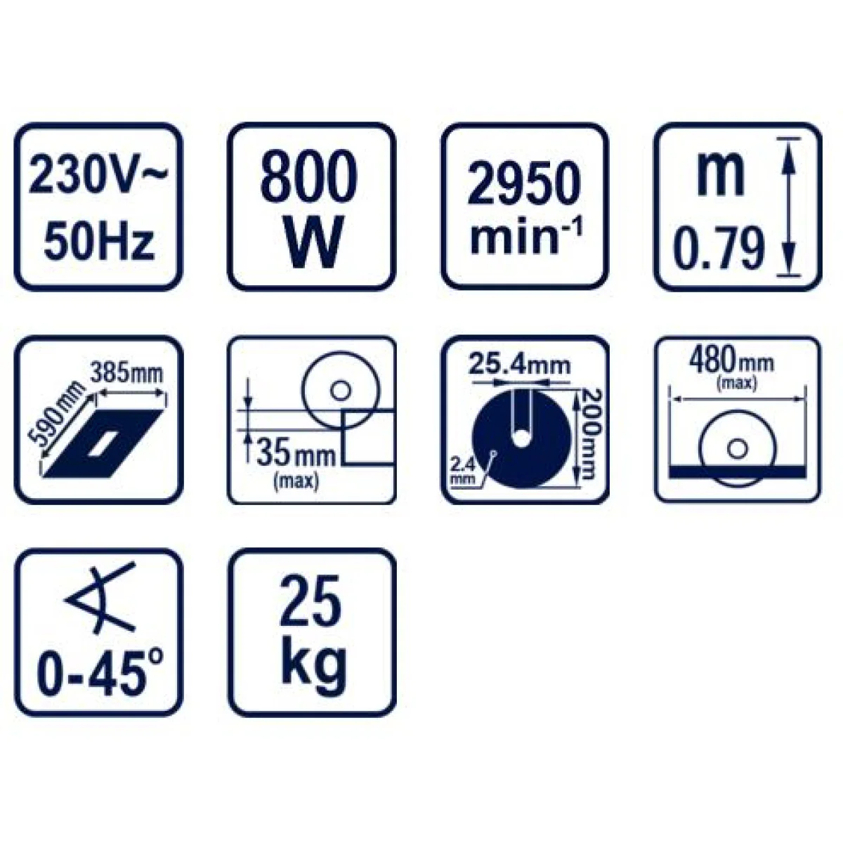 Машина за плочки 800W 52cm Ø200mm RD-ETC23 129937