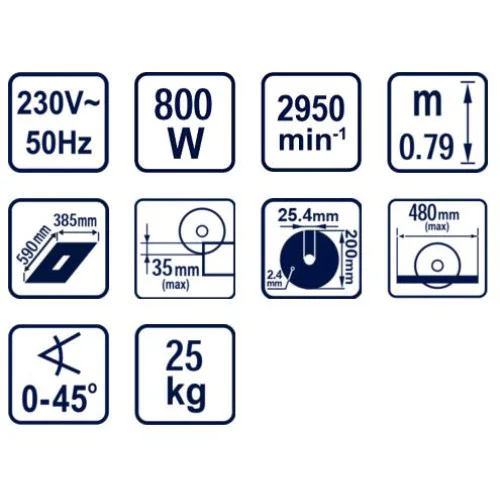 Машина за плочки 800W 52cm Ø200mm RD-ETC23