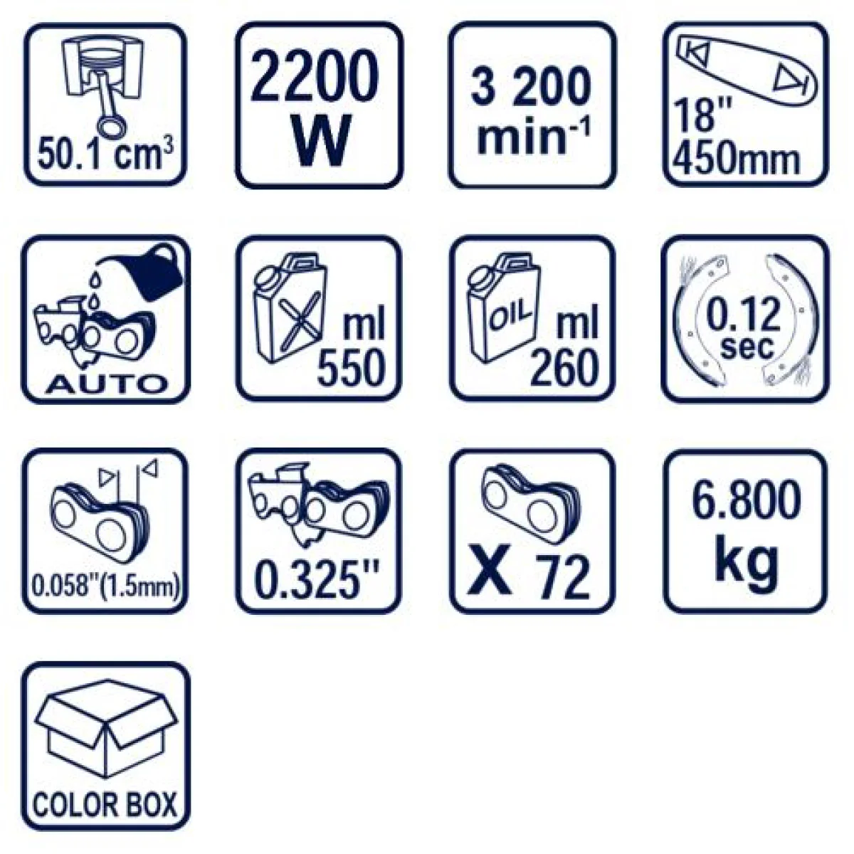 Резачка бензин. 450mm (18) 2200W RDP-GCS08 129994