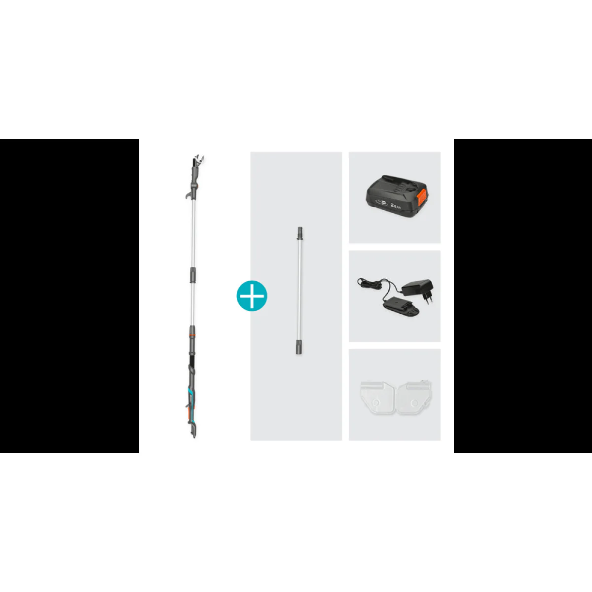 Акумулаторна телескопична ножица за клони GARDENA HighCut 360/18V P4A SET, 18 V, 2 Ah, 28 мм, с батерия 14776-20