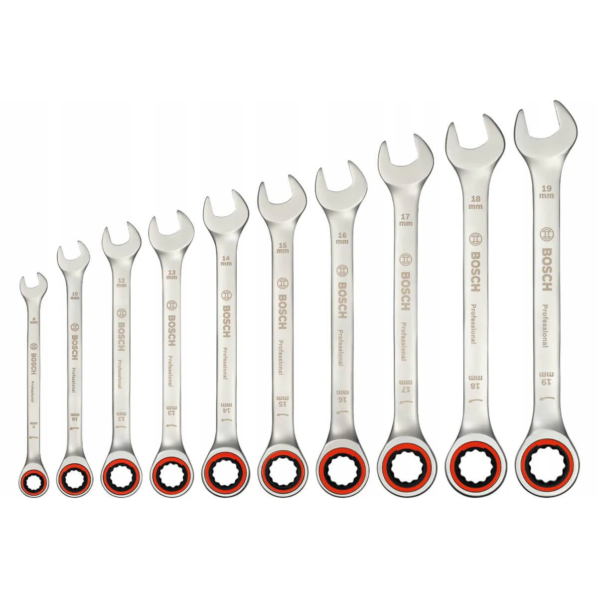 Гаечни ключове с тресчотка Bosch Ratchet Spanner Set 10 части 1600A02AU0