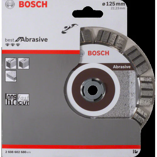 Диск диамантен за  рязане  ф125 x 22,23 x 2,2 x 12 мм , Bosch Best for Abrasive  Диск диамантен за  рязане  ф125 x 22,23 x 2,2 x 12 мм , Bosch Best for Abrasive