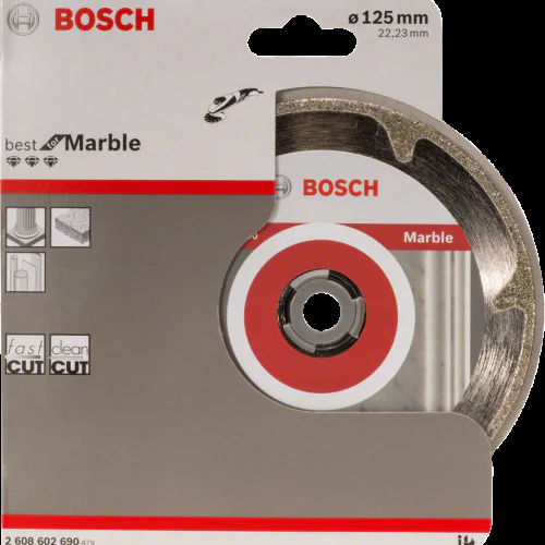 Диск диамантен за сухо рязане  ф 125 x 22,23 x 2,2 x 3 мм , Bosch Best for Marble