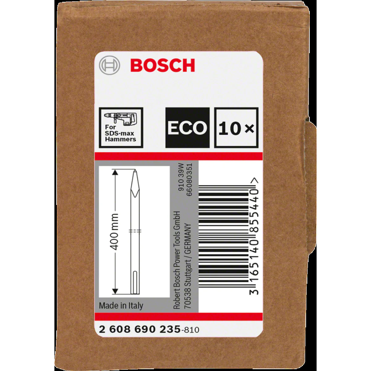 10 бр. Комплект секачи шило ,  Bosch SDS max, 400 mm 2608690235