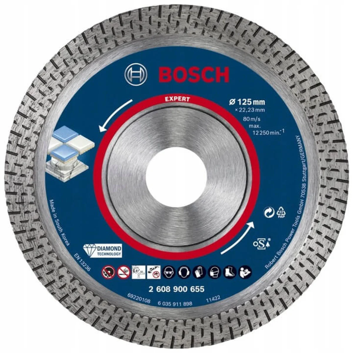 Диамантен диск Bosch EXPERT Hard Ceramic ф125x22.23x1.4x10мм 2608900655 Диамантен диск Bosch EXPERT Hard Ceramic ф125x22.23x1.4x10мм 2608900655