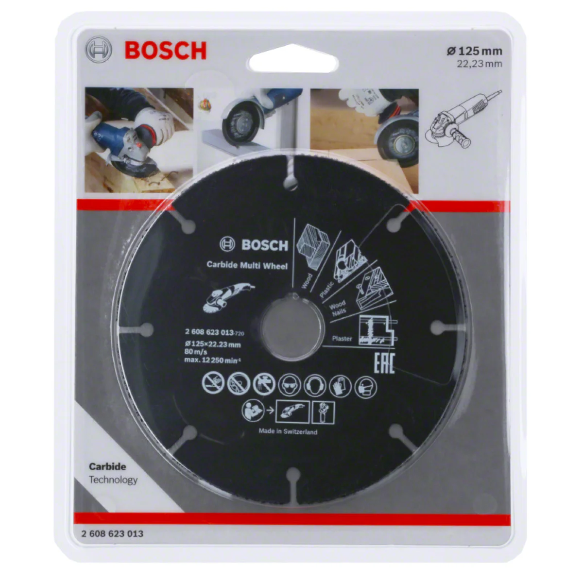 Диск за дърво за ъглошлайф и пластмаса Bosch Carbide Multi Wheel - 125мм 2608901189
