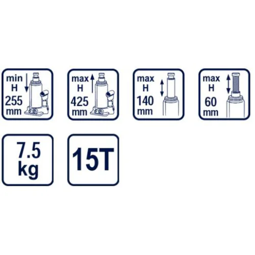 Крик хидравличен тип “бутилка” 15t RD-HB15