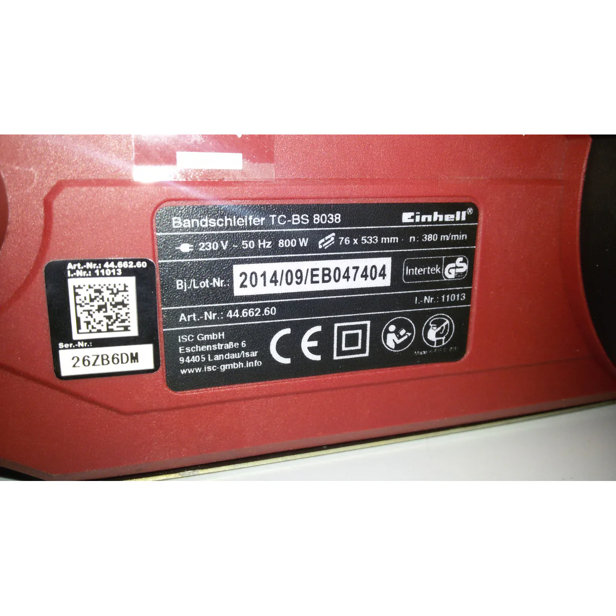 Лентов шалайф Einhell 800W TC-BS 8038 4466260 Лентов шалайф Einhell 800W TC-BS 8038 4466260