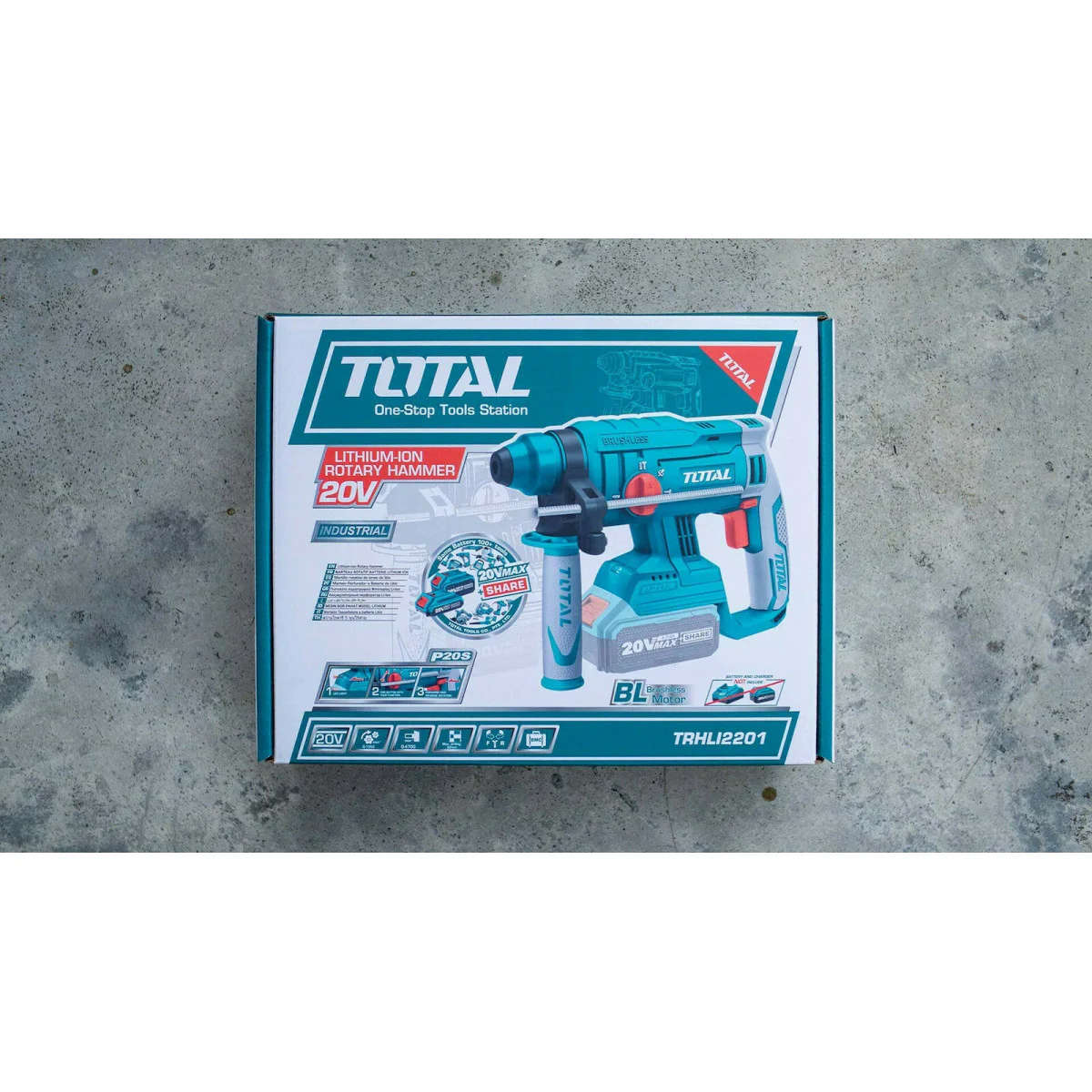 Акумулаторен безчетков перфоратор TOTAL Industrial, SDS+, 20 V, без батерия TRHLI2201