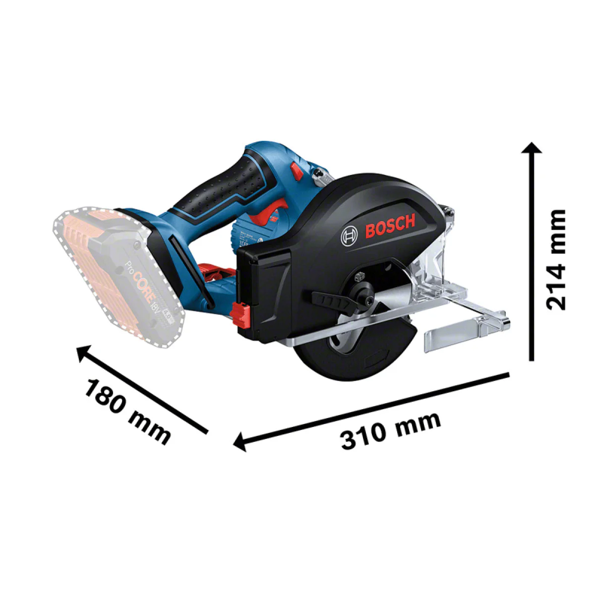 Акумулаторен циркуляр Bosch GKM 18V-50 без батерия и зарядно устройство 06016B8000