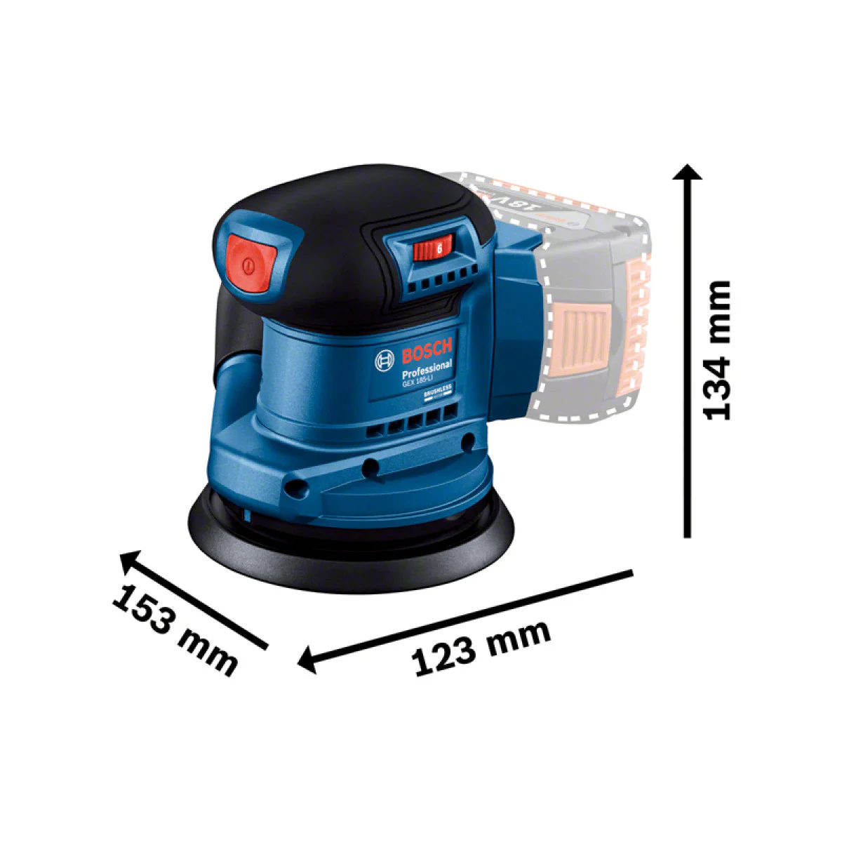 Акумулаторен ексцентършлайф BOSCH GEX 185-LI, 125mm 1x 4,0Ah батерия, куфар 06013A5021 Акумулаторен ексцентършлайф BOSCH GEX 185-LI, 125mm 1x 4,0Ah батерия, куфар 06013A5021