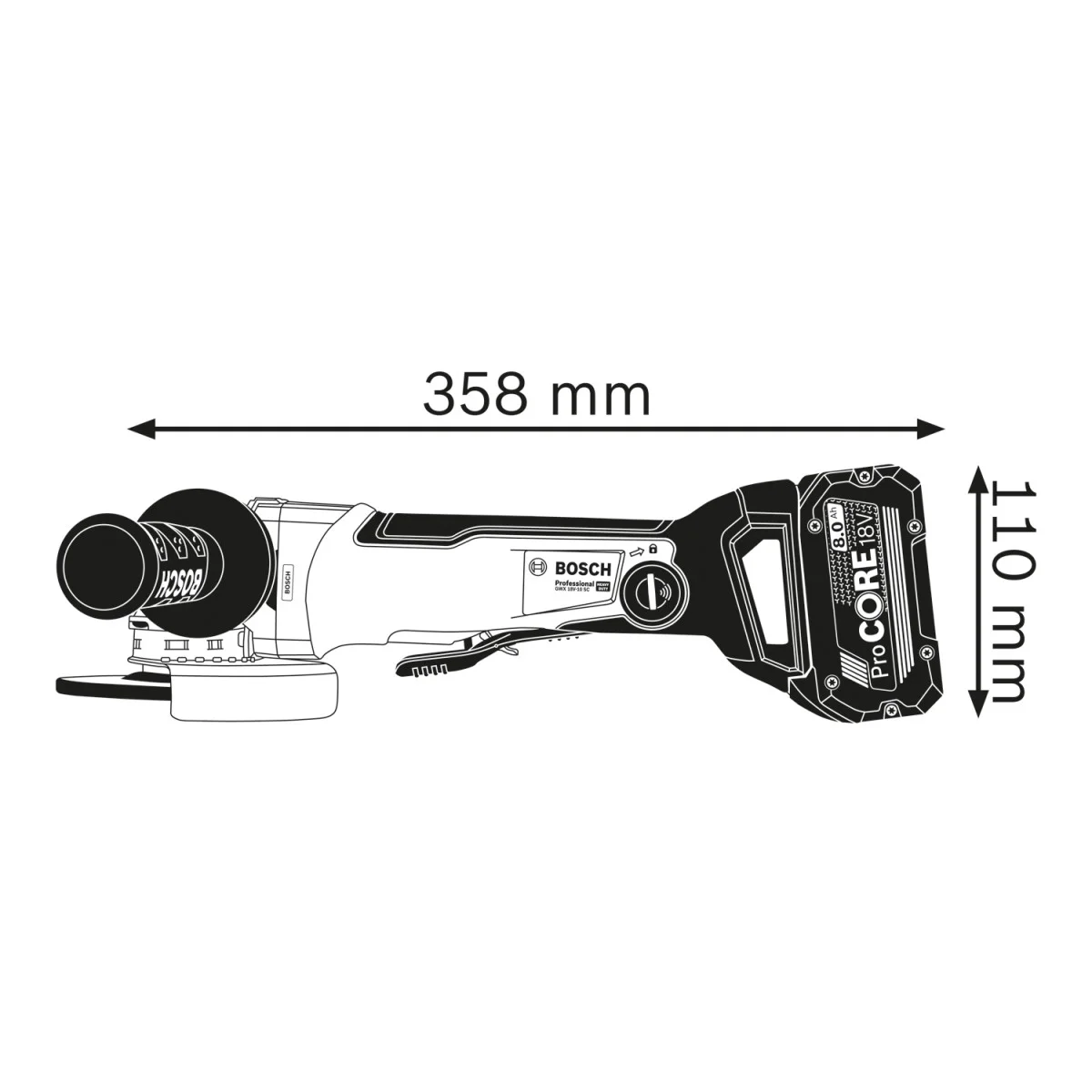 Акумулаторен ъглошлайф с X-LOCK GWX 18V-10 SC 06017B0400 Акумулаторен ъглошлайф с X-LOCK GWX 18V-10 SC 06017B0400