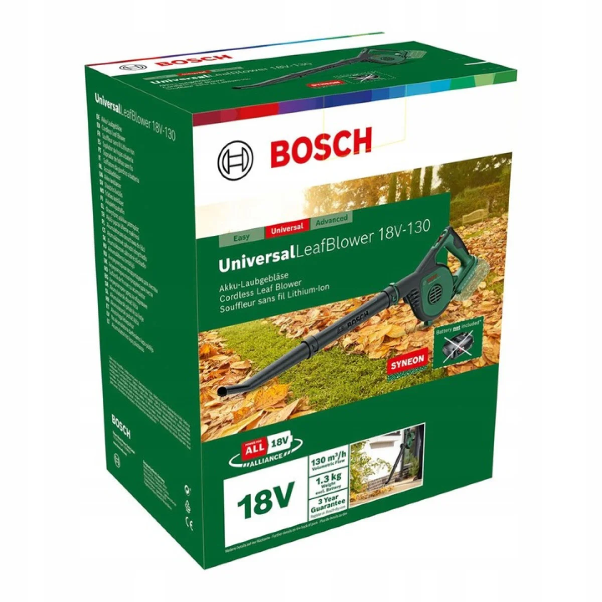 Акумулаторен листосъбирач BOSCH UniversalLeafBlower 18V-130, 18 V, без батерия и зарядно устройство 06008A0601