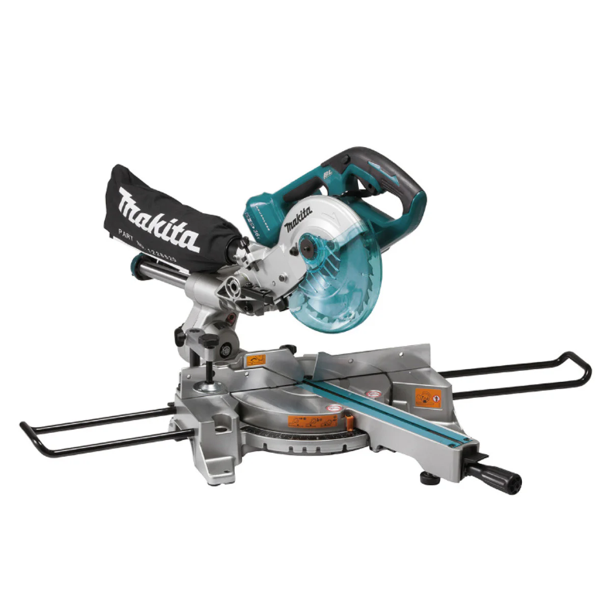 Акумулаторен настолен циркуляр с герунг и изтегляне за дърво Makita DLS714Z DLS714Z