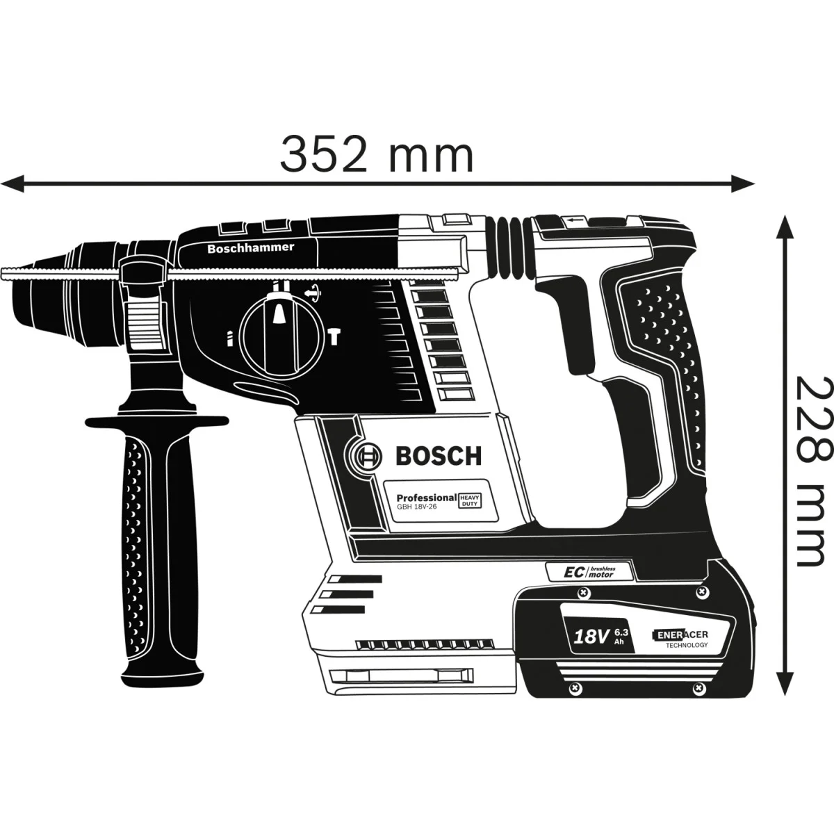 Акумулаторен перфоратор Bosch GBH 18V-26 - Соло 0611909000
