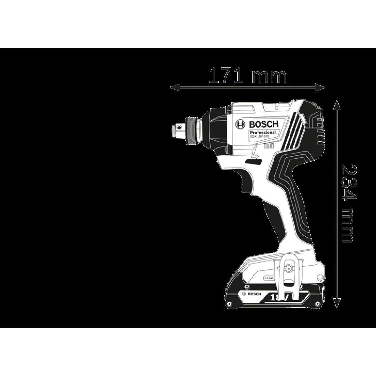Акумулаторен ударен гайковерт Bosch GDX 180-LI 06019G5223