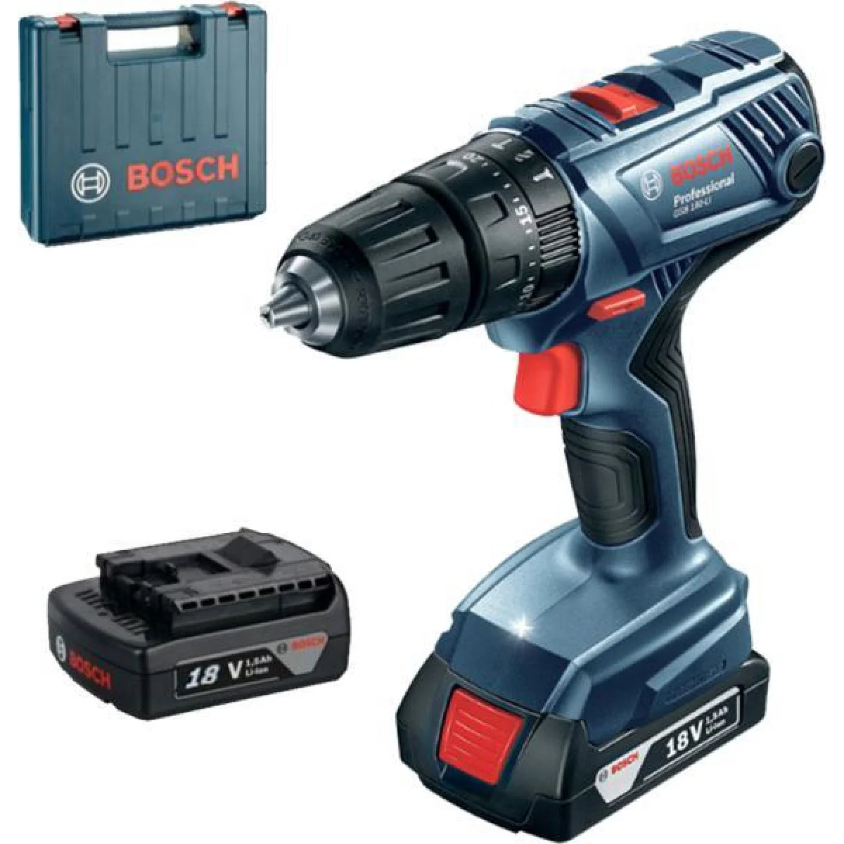 Акумулаторен ударен винтоверт Bosch GSB 180-LI 2 бр. батерии 18V 2Ah 06019F8307