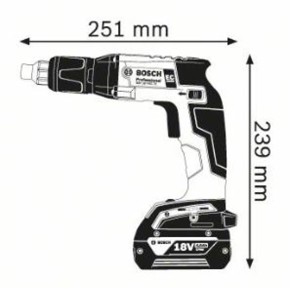 Акумулаторна бормашина-винтоверт Bosch GSR 18 V-EC TE + MA 55 06019C8006