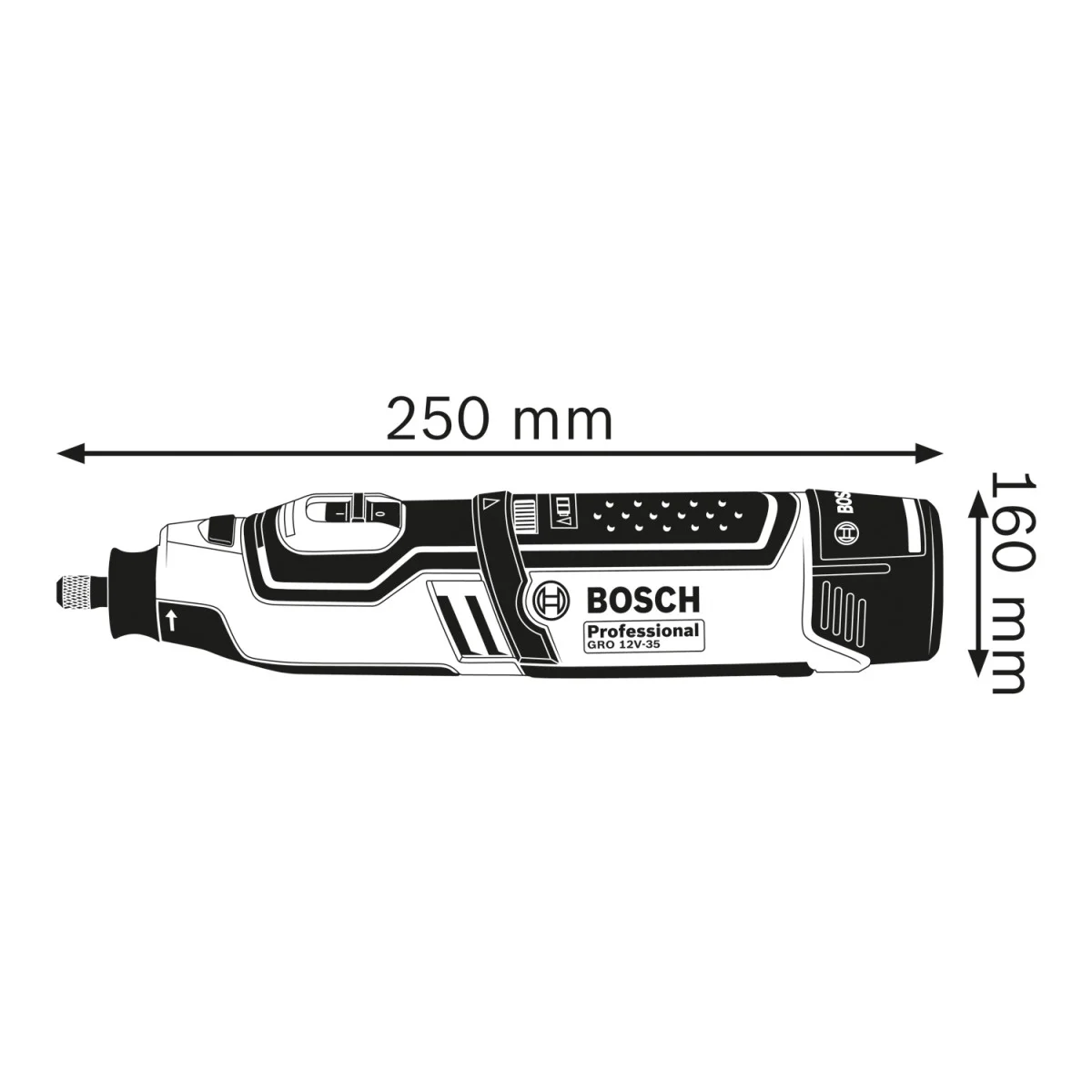 Акумулаторна шлифовалка Bosch GRO 12V-35 06019C5001 Акумулаторна шлифовалка Bosch GRO 12V-35 06019C5001
