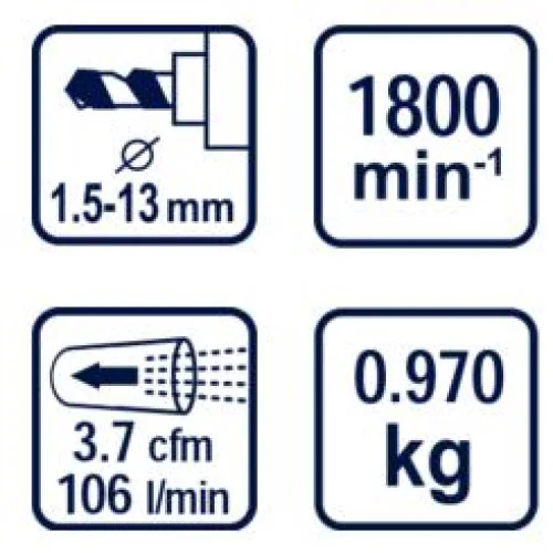 Бормашина пневм. реверс 13mm 1/4 сам. патр. RD-AD02