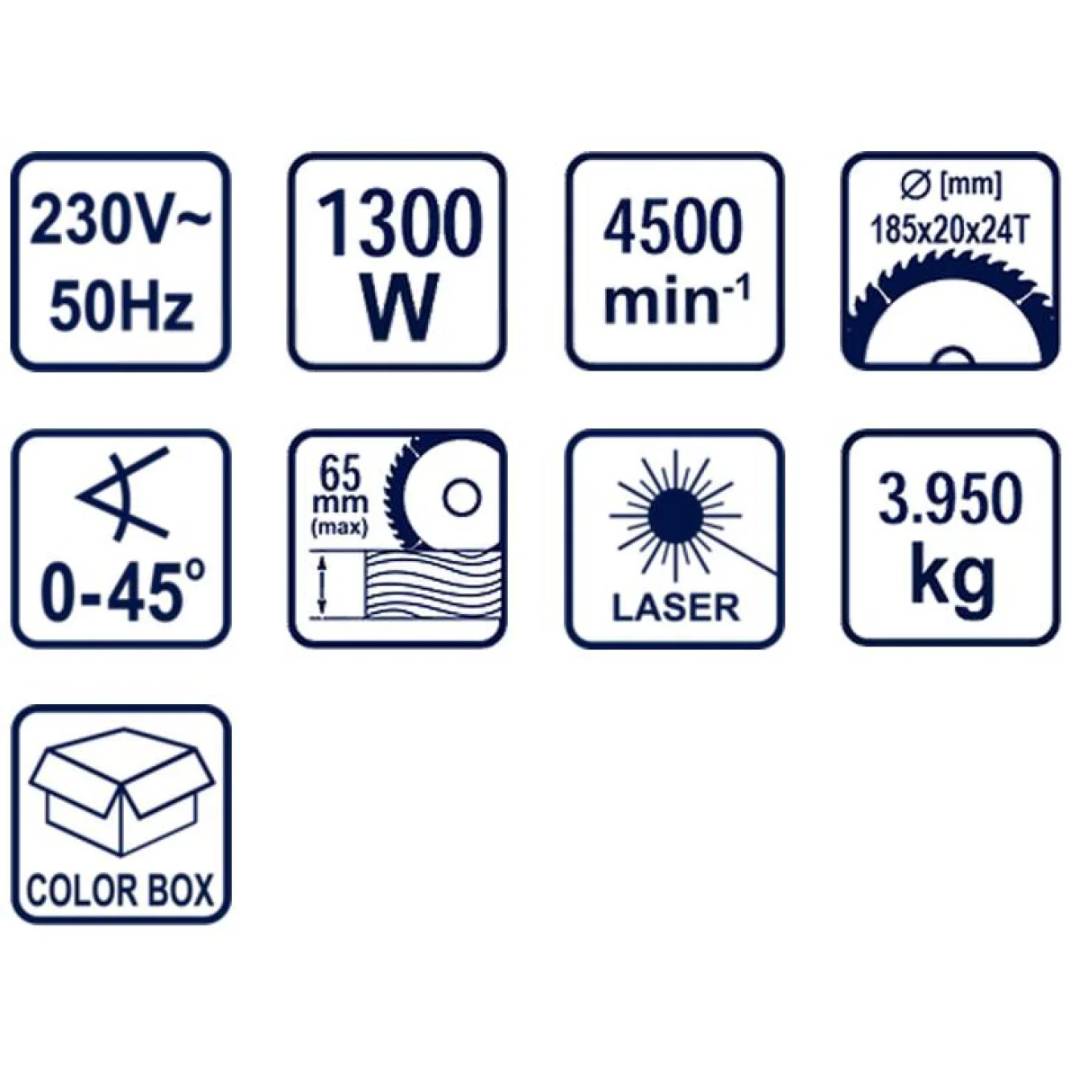 Циркуляр ръчен RD-CS21, ø185mm, 1300W лазер 052106