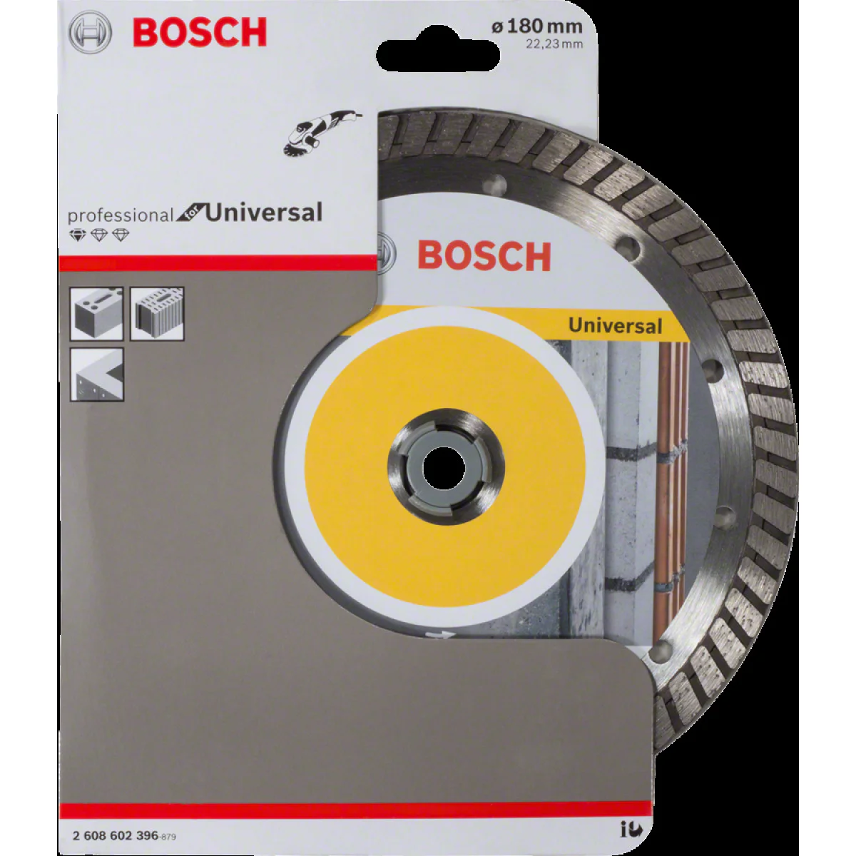 Диамантен диск за сухо рязане , ф180 x 22,23 x 2,5 x 10 mm ,  Bosch Standard for Universal Turbo 2608602396 Диамантен диск за сухо рязане , ф180 x 22,23 x 2,5 x 10 mm ,  Bosch Standard for Universal Turbo 2608602396