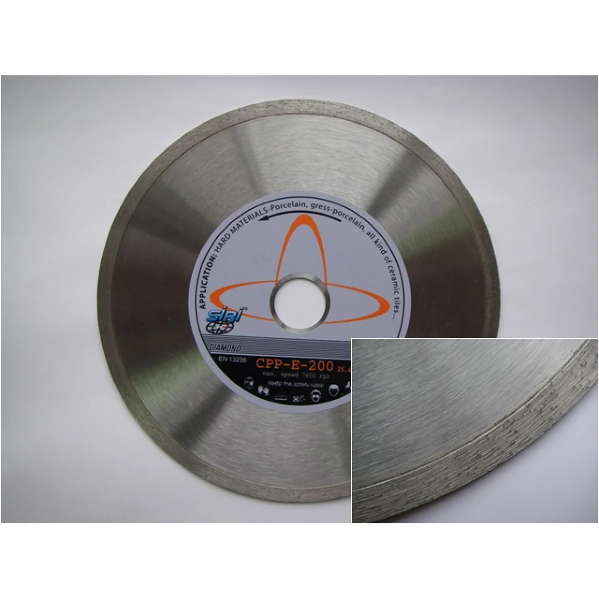 Диск диамантен за мокро рязане на гранитогрес и порцелан ф 180x25.4 мм , SIRI CPP-E-180 CPP-180