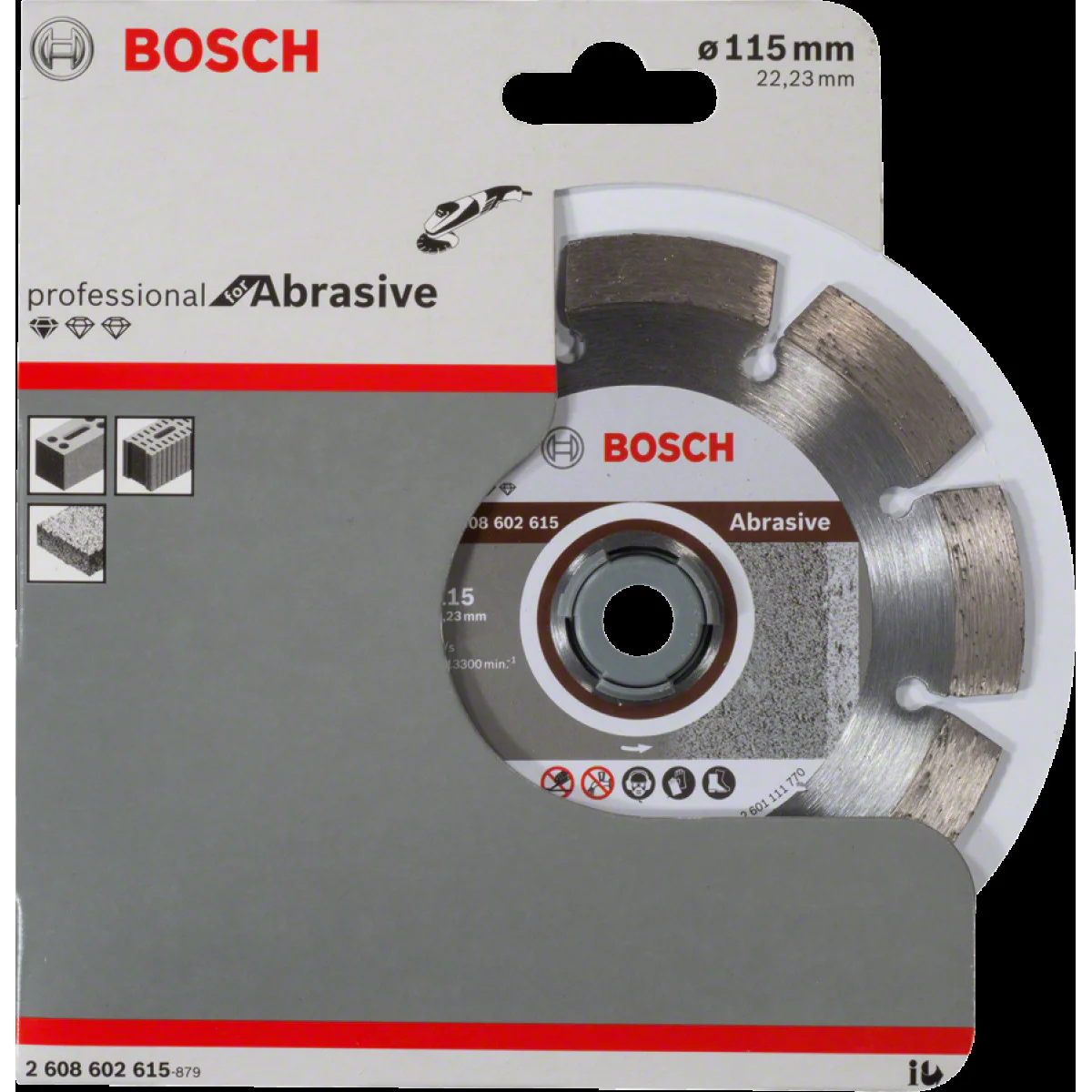 Диск диамантен за  рязане  ф115 x 22,23 x 1. 6 x 10 мм , Bosch Standard for Abrasive 2608602615