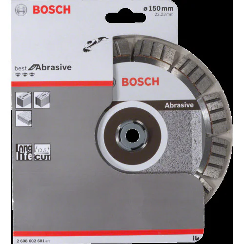 Диск диамантен за  рязане  ф150 x 22,23 x 2,4 x 12 мм , Bosch Best for Abrasive  Диск диамантен за  рязане  ф150 x 22,23 x 2,4 x 12 мм , Bosch Best for Abrasive