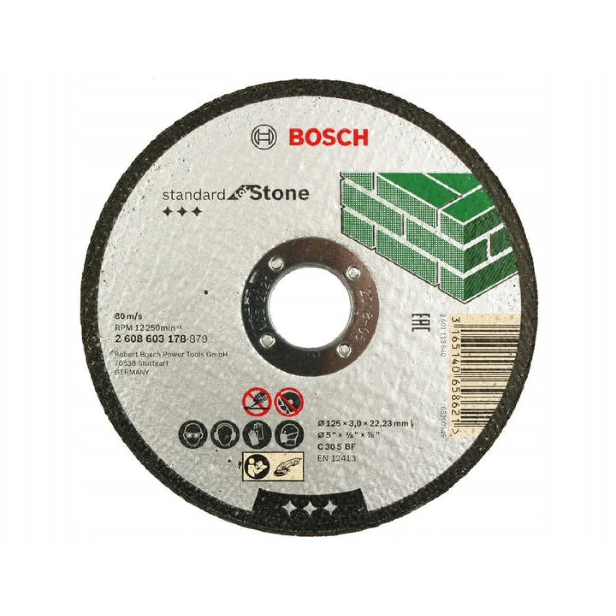 Диск карбофлексен за рязане на камък и неметали ф125х3х22.23 мм Bosch Standard for Stone 2608603178