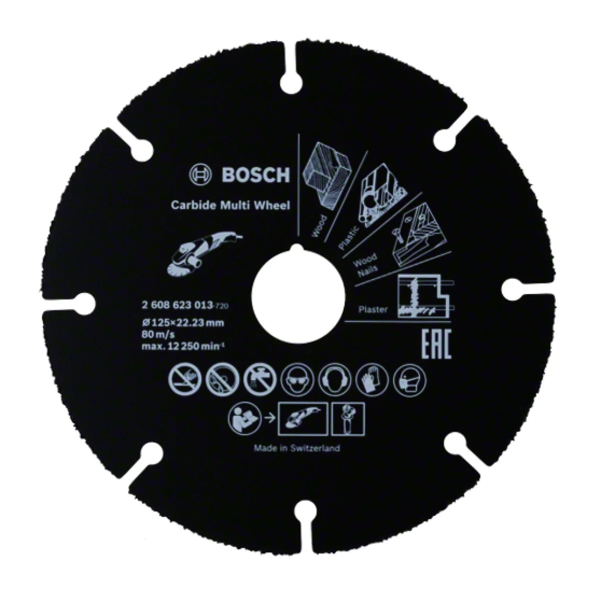 Диск за дърво за ъглошлайф и пластмаса Bosch Carbide Multi Wheel - 125мм 2608901189